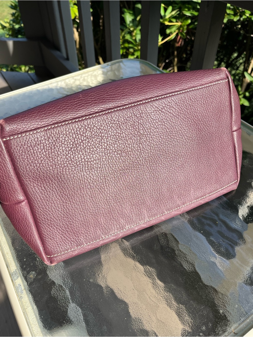 Dooney and Bourke top-Handle Satchel in Plum with Detachable Strap - Picture 5 of 6